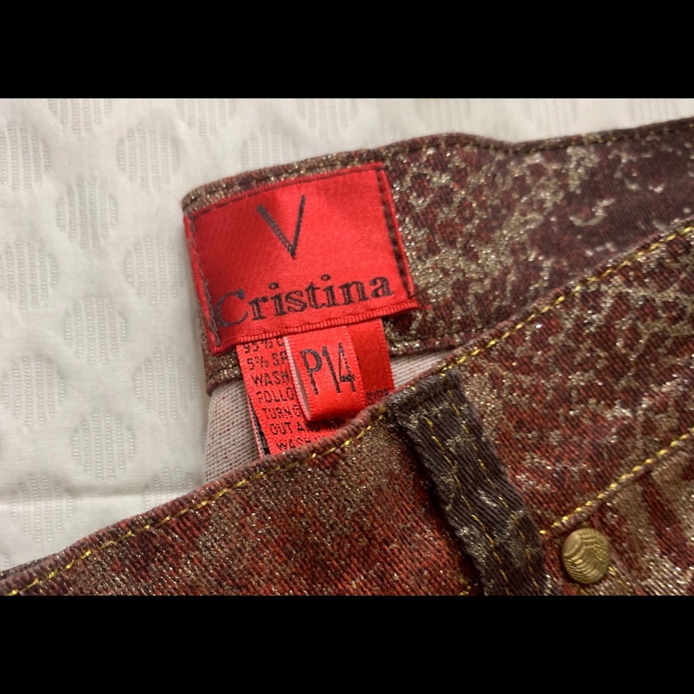 Snakeskin print jeans cropped brown - Picture 4 of 9